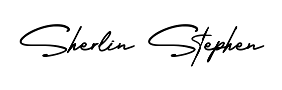 Make a short Sherlin Stephen signature style. Manage your documents anywhere anytime using AmerikaSignatureDemo-Regular. Create and add eSignatures, submit forms, share and send files easily. Sherlin Stephen signature style 3 images and pictures png
