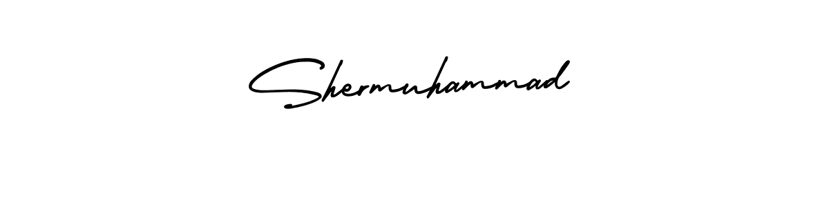 This is the best signature style for the Shermuhammad name. Also you like these signature font (AmerikaSignatureDemo-Regular). Mix name signature. Shermuhammad signature style 3 images and pictures png