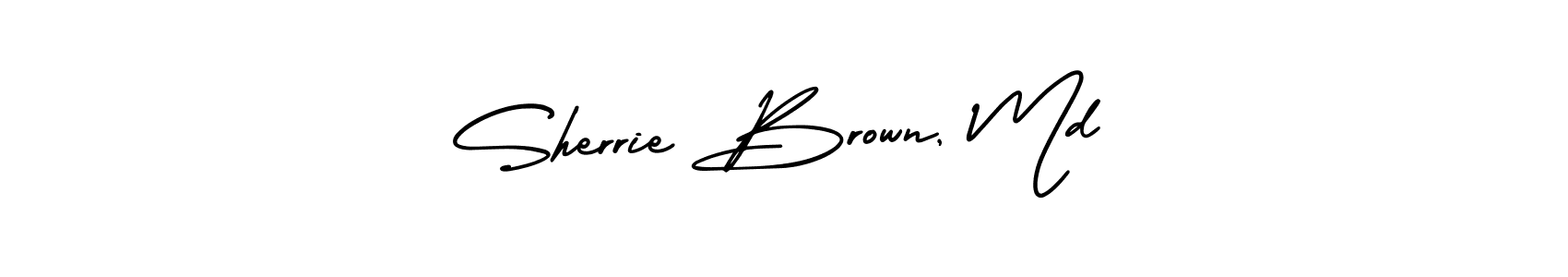 You should practise on your own different ways (AmerikaSignatureDemo-Regular) to write your name (Sherrie Brown, Md) in signature. don't let someone else do it for you. Sherrie Brown, Md signature style 3 images and pictures png