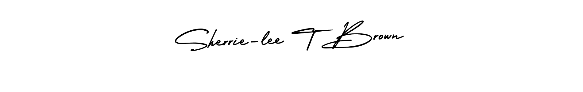 How to make Sherrie-lee T Brown name signature. Use AmerikaSignatureDemo-Regular style for creating short signs online. This is the latest handwritten sign. Sherrie-lee T Brown signature style 3 images and pictures png