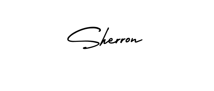 Use a signature maker to create a handwritten signature online. With this signature software, you can design (AmerikaSignatureDemo-Regular) your own signature for name Sherron. Sherron signature style 3 images and pictures png