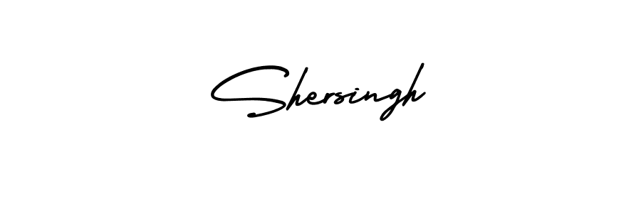 The best way (AmerikaSignatureDemo-Regular) to make a short signature is to pick only two or three words in your name. The name Shersingh include a total of six letters. For converting this name. Shersingh signature style 3 images and pictures png
