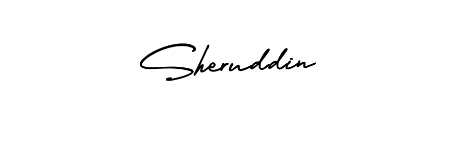 The best way (AmerikaSignatureDemo-Regular) to make a short signature is to pick only two or three words in your name. The name Sheruddin include a total of six letters. For converting this name. Sheruddin signature style 3 images and pictures png