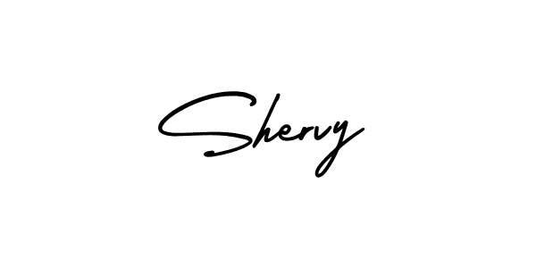 Use a signature maker to create a handwritten signature online. With this signature software, you can design (AmerikaSignatureDemo-Regular) your own signature for name Shervy. Shervy signature style 3 images and pictures png