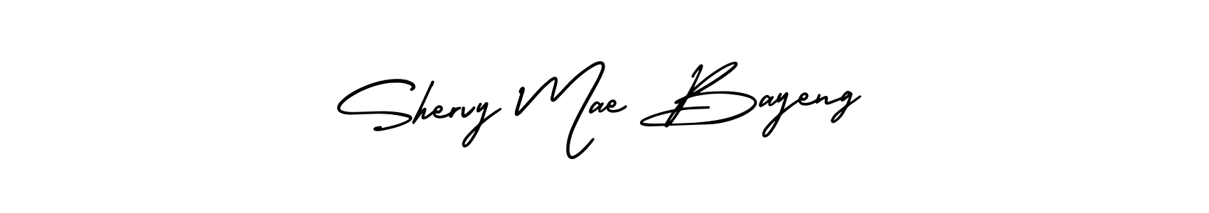 Shervy Mae Bayeng stylish signature style. Best Handwritten Sign (AmerikaSignatureDemo-Regular) for my name. Handwritten Signature Collection Ideas for my name Shervy Mae Bayeng. Shervy Mae Bayeng signature style 3 images and pictures png