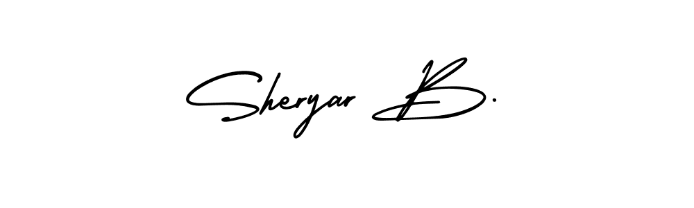 Design your own signature with our free online signature maker. With this signature software, you can create a handwritten (AmerikaSignatureDemo-Regular) signature for name Sheryar B.. Sheryar B. signature style 3 images and pictures png