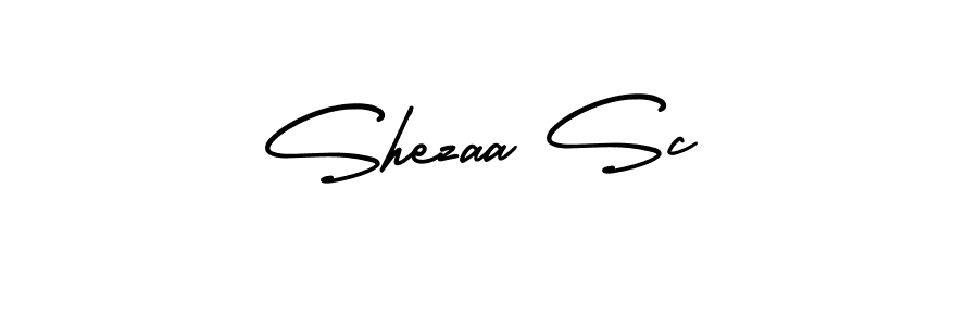 How to make Shezaa Sc name signature. Use AmerikaSignatureDemo-Regular style for creating short signs online. This is the latest handwritten sign. Shezaa Sc signature style 3 images and pictures png