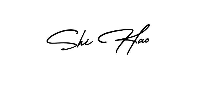 Use a signature maker to create a handwritten signature online. With this signature software, you can design (AmerikaSignatureDemo-Regular) your own signature for name Shi Hao. Shi Hao signature style 3 images and pictures png