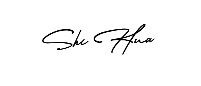 You should practise on your own different ways (AmerikaSignatureDemo-Regular) to write your name (Shi Hua) in signature. don't let someone else do it for you. Shi Hua signature style 3 images and pictures png