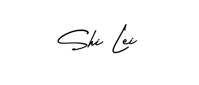 How to make Shi Lei name signature. Use AmerikaSignatureDemo-Regular style for creating short signs online. This is the latest handwritten sign. Shi Lei signature style 3 images and pictures png