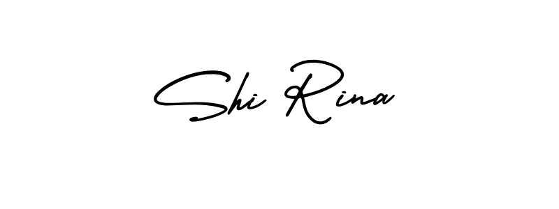 Shi Rina stylish signature style. Best Handwritten Sign (AmerikaSignatureDemo-Regular) for my name. Handwritten Signature Collection Ideas for my name Shi Rina. Shi Rina signature style 3 images and pictures png