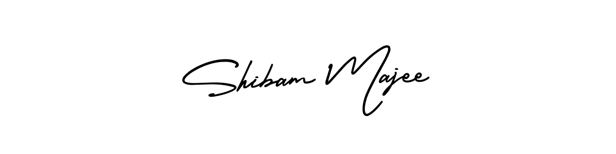 How to make Shibam Majee name signature. Use AmerikaSignatureDemo-Regular style for creating short signs online. This is the latest handwritten sign. Shibam Majee signature style 3 images and pictures png
