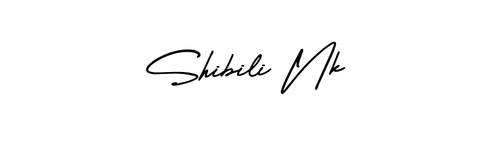 How to make Shibili Nk name signature. Use AmerikaSignatureDemo-Regular style for creating short signs online. This is the latest handwritten sign. Shibili Nk signature style 3 images and pictures png