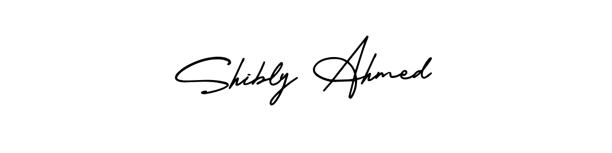 Create a beautiful signature design for name Shibly Ahmed. With this signature (AmerikaSignatureDemo-Regular) fonts, you can make a handwritten signature for free. Shibly Ahmed signature style 3 images and pictures png