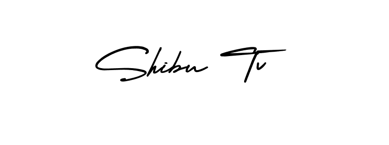 You should practise on your own different ways (AmerikaSignatureDemo-Regular) to write your name (Shibu Tv) in signature. don't let someone else do it for you. Shibu Tv signature style 3 images and pictures png