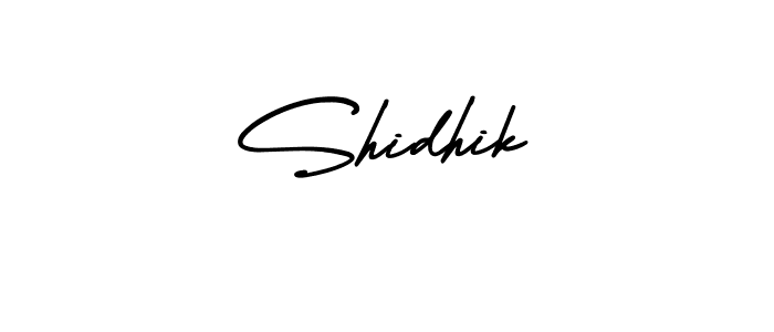 How to make Shidhik name signature. Use AmerikaSignatureDemo-Regular style for creating short signs online. This is the latest handwritten sign. Shidhik signature style 3 images and pictures png
