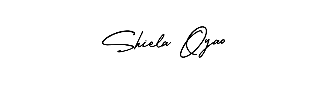 You should practise on your own different ways (AmerikaSignatureDemo-Regular) to write your name (Shiela Oyao) in signature. don't let someone else do it for you. Shiela Oyao signature style 3 images and pictures png