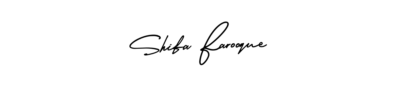 How to make Shifa Farooque name signature. Use AmerikaSignatureDemo-Regular style for creating short signs online. This is the latest handwritten sign. Shifa Farooque signature style 3 images and pictures png