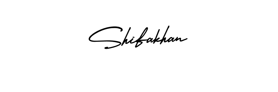 You should practise on your own different ways (AmerikaSignatureDemo-Regular) to write your name (Shifakhan) in signature. don't let someone else do it for you. Shifakhan signature style 3 images and pictures png