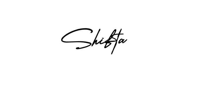 It looks lik you need a new signature style for name Shifta . Design unique handwritten (AmerikaSignatureDemo-Regular) signature with our free signature maker in just a few clicks. Shifta  signature style 3 images and pictures png