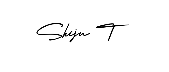 The best way (AmerikaSignatureDemo-Regular) to make a short signature is to pick only two or three words in your name. The name Shiju T include a total of six letters. For converting this name. Shiju T signature style 3 images and pictures png