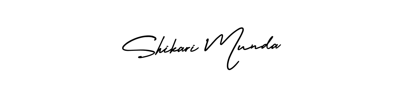 You should practise on your own different ways (AmerikaSignatureDemo-Regular) to write your name (Shikari Munda) in signature. don't let someone else do it for you. Shikari Munda signature style 3 images and pictures png