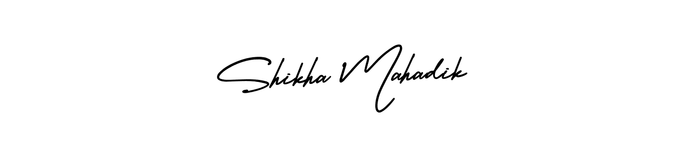 Similarly AmerikaSignatureDemo-Regular is the best handwritten signature design. Signature creator online .You can use it as an online autograph creator for name Shikha Mahadik. Shikha Mahadik signature style 3 images and pictures png