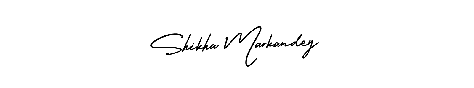 The best way (AmerikaSignatureDemo-Regular) to make a short signature is to pick only two or three words in your name. The name Shikha Markandey include a total of six letters. For converting this name. Shikha Markandey signature style 3 images and pictures png