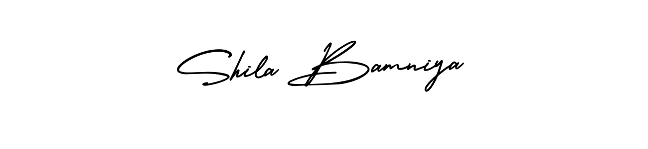 Use a signature maker to create a handwritten signature online. With this signature software, you can design (AmerikaSignatureDemo-Regular) your own signature for name Shila Bamniya. Shila Bamniya signature style 3 images and pictures png