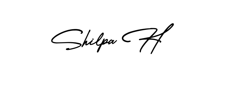 Shilpa H stylish signature style. Best Handwritten Sign (AmerikaSignatureDemo-Regular) for my name. Handwritten Signature Collection Ideas for my name Shilpa H. Shilpa H signature style 3 images and pictures png