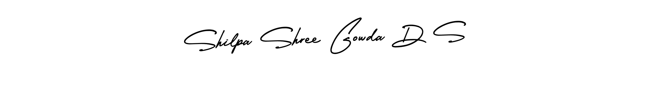 You should practise on your own different ways (AmerikaSignatureDemo-Regular) to write your name (Shilpa Shree Gowda D S) in signature. don't let someone else do it for you. Shilpa Shree Gowda D S signature style 3 images and pictures png