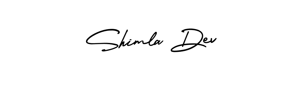 You should practise on your own different ways (AmerikaSignatureDemo-Regular) to write your name (Shimla Dev) in signature. don't let someone else do it for you. Shimla Dev signature style 3 images and pictures png