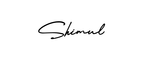 Use a signature maker to create a handwritten signature online. With this signature software, you can design (AmerikaSignatureDemo-Regular) your own signature for name Shimul. Shimul signature style 3 images and pictures png