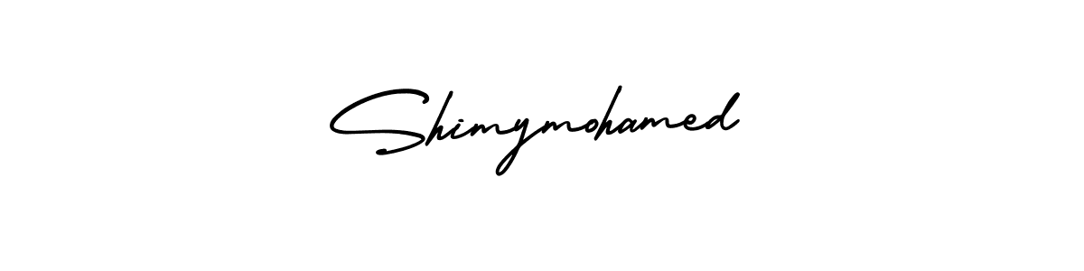 You should practise on your own different ways (AmerikaSignatureDemo-Regular) to write your name (Shimymohamed) in signature. don't let someone else do it for you. Shimymohamed signature style 3 images and pictures png
