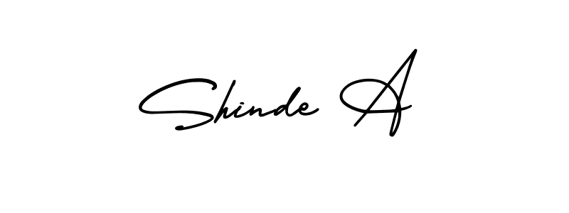 Make a beautiful signature design for name Shinde A. With this signature (AmerikaSignatureDemo-Regular) style, you can create a handwritten signature for free. Shinde A signature style 3 images and pictures png