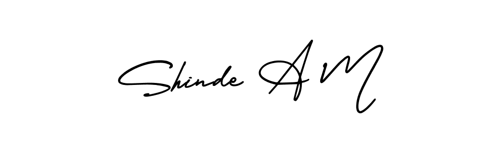 Shinde A M stylish signature style. Best Handwritten Sign (AmerikaSignatureDemo-Regular) for my name. Handwritten Signature Collection Ideas for my name Shinde A M. Shinde A M signature style 3 images and pictures png