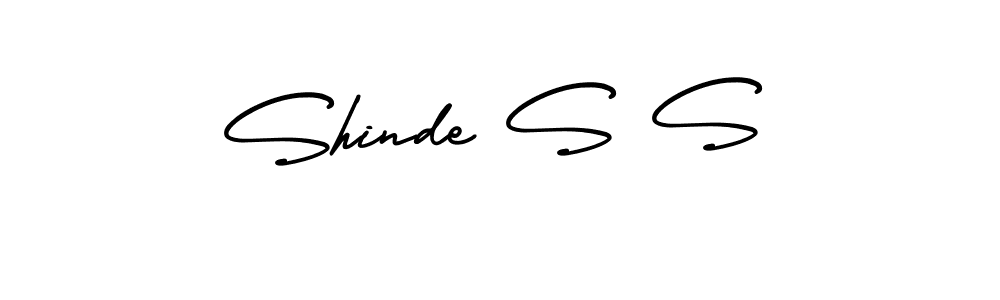 This is the best signature style for the Shinde S S name. Also you like these signature font (AmerikaSignatureDemo-Regular). Mix name signature. Shinde S S signature style 3 images and pictures png