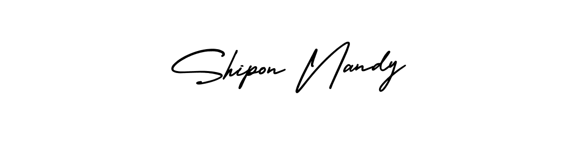 It looks lik you need a new signature style for name Shipon Nandy. Design unique handwritten (AmerikaSignatureDemo-Regular) signature with our free signature maker in just a few clicks. Shipon Nandy signature style 3 images and pictures png