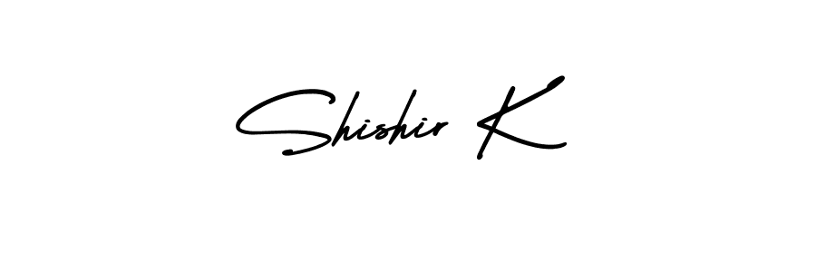 Create a beautiful signature design for name Shishir K. With this signature (AmerikaSignatureDemo-Regular) fonts, you can make a handwritten signature for free. Shishir K signature style 3 images and pictures png