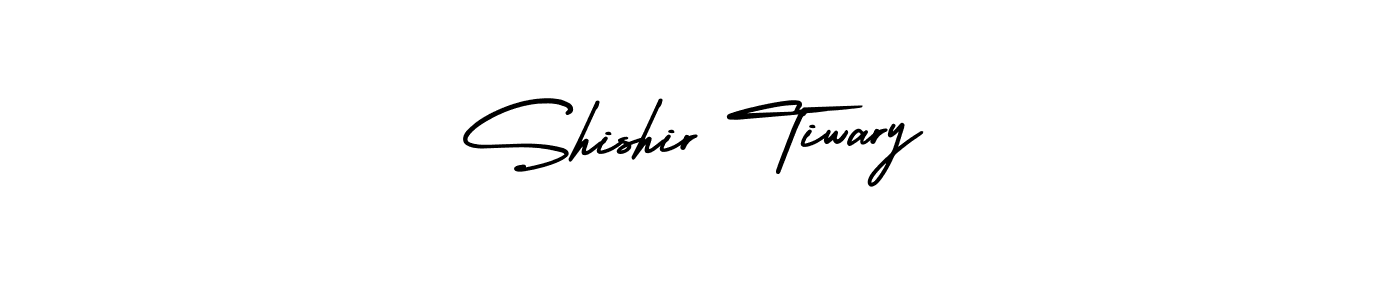 The best way (AmerikaSignatureDemo-Regular) to make a short signature is to pick only two or three words in your name. The name Shishir Tiwary include a total of six letters. For converting this name. Shishir Tiwary signature style 3 images and pictures png