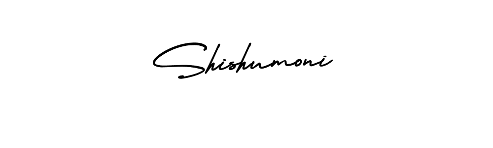 if you are searching for the best signature style for your name Shishumoni. so please give up your signature search. here we have designed multiple signature styles  using AmerikaSignatureDemo-Regular. Shishumoni signature style 3 images and pictures png