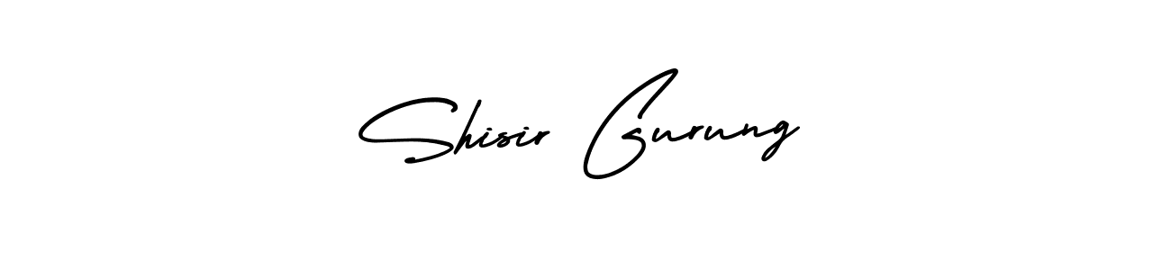 The best way (AmerikaSignatureDemo-Regular) to make a short signature is to pick only two or three words in your name. The name Shisir Gurung include a total of six letters. For converting this name. Shisir Gurung signature style 3 images and pictures png