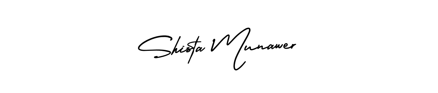 Also we have Shista Munawer name is the best signature style. Create professional handwritten signature collection using AmerikaSignatureDemo-Regular autograph style. Shista Munawer signature style 3 images and pictures png