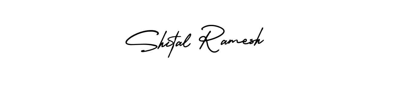 The best way (AmerikaSignatureDemo-Regular) to make a short signature is to pick only two or three words in your name. The name Shital Ramesh include a total of six letters. For converting this name. Shital Ramesh signature style 3 images and pictures png