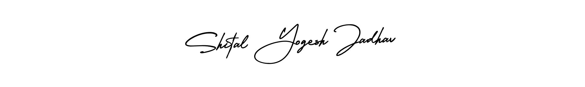 Similarly AmerikaSignatureDemo-Regular is the best handwritten signature design. Signature creator online .You can use it as an online autograph creator for name Shital Yogesh Jadhav. Shital Yogesh Jadhav signature style 3 images and pictures png