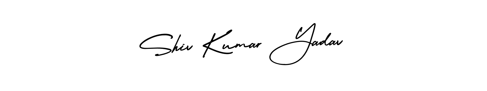 You should practise on your own different ways (AmerikaSignatureDemo-Regular) to write your name (Shiv Kumar Yadav) in signature. don't let someone else do it for you. Shiv Kumar Yadav signature style 3 images and pictures png