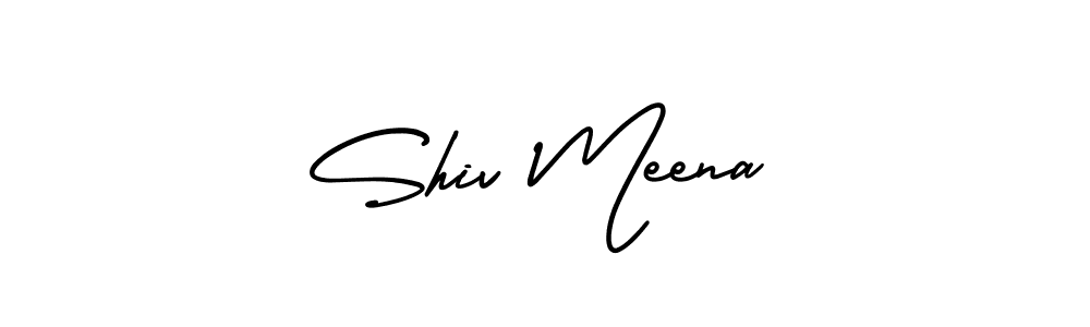 How to make Shiv Meena name signature. Use AmerikaSignatureDemo-Regular style for creating short signs online. This is the latest handwritten sign. Shiv Meena signature style 3 images and pictures png