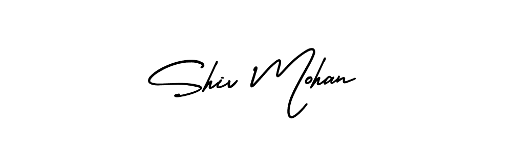 The best way (AmerikaSignatureDemo-Regular) to make a short signature is to pick only two or three words in your name. The name Shiv Mohan include a total of six letters. For converting this name. Shiv Mohan signature style 3 images and pictures png