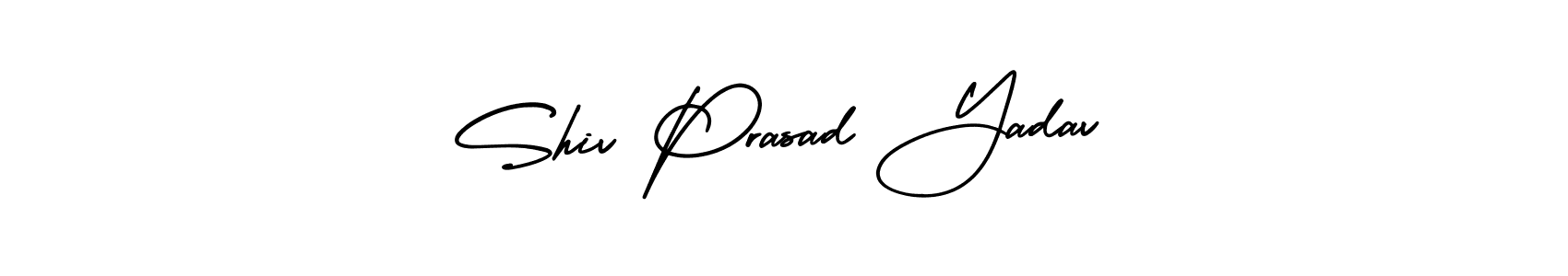 The best way (AmerikaSignatureDemo-Regular) to make a short signature is to pick only two or three words in your name. The name Shiv Prasad Yadav include a total of six letters. For converting this name. Shiv Prasad Yadav signature style 3 images and pictures png