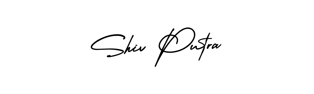 Similarly AmerikaSignatureDemo-Regular is the best handwritten signature design. Signature creator online .You can use it as an online autograph creator for name Shiv Putra. Shiv Putra signature style 3 images and pictures png